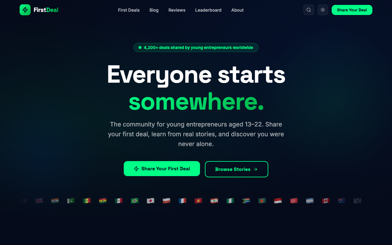 First Deal website hero