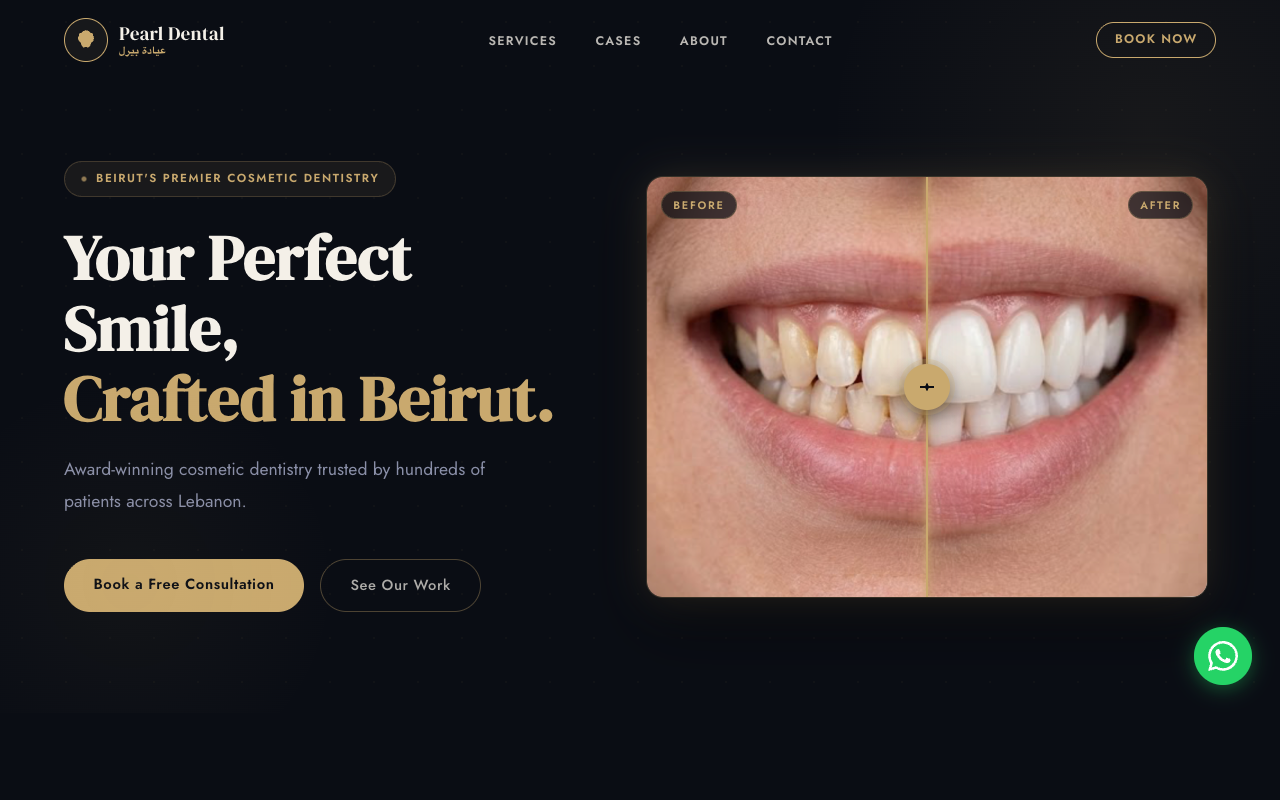 Pearl Dental Clinic website hero